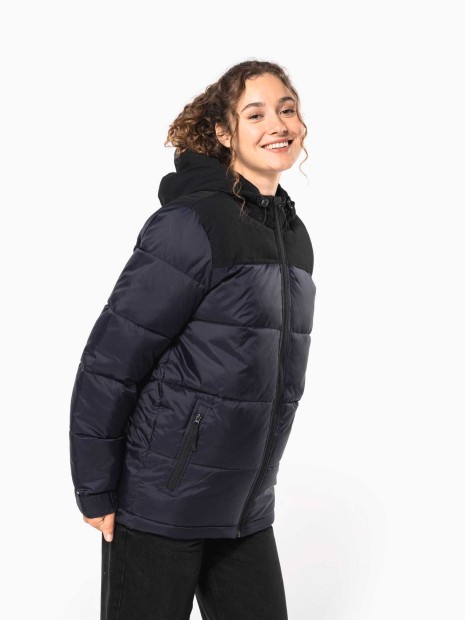Vestes à personnaliser KARIBAN Parka matelassée à capuche bi-ton unisexe 