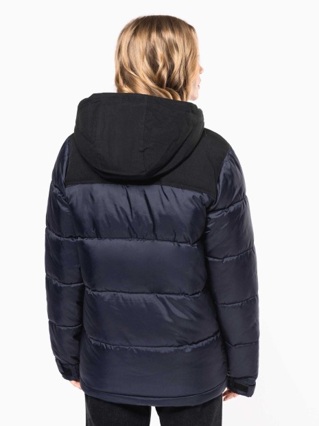 Vestes à personnaliser KARIBAN Parka matelassée à capuche bi-ton unisexe 