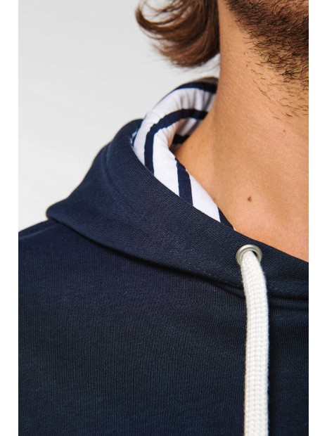 KARIBAN Sweat-shirt à capuche contrastée à motifs unisexe  personnalisable