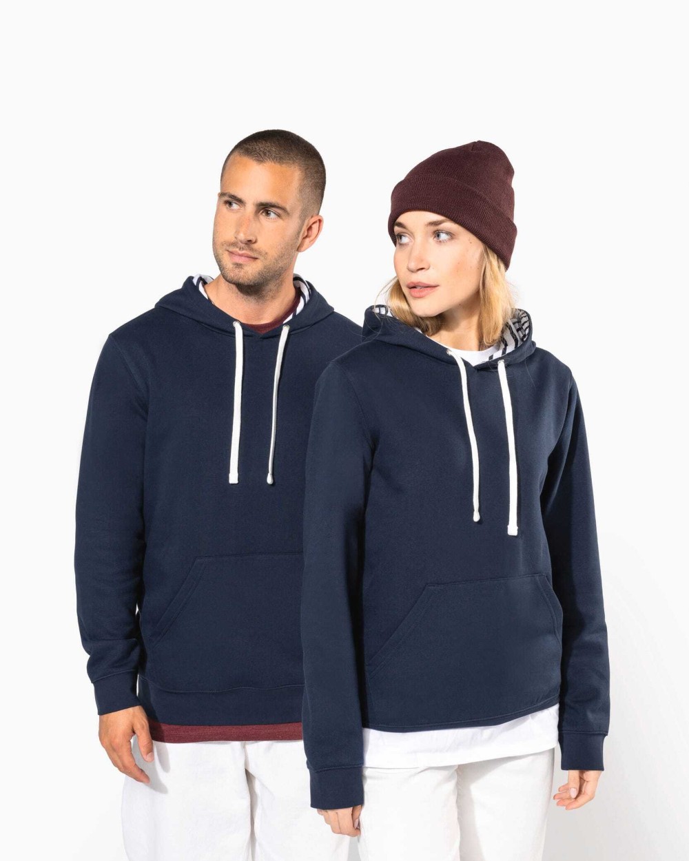 Sweat-shirts personnalisable KARIBAN Sweat-shirt à capuche contrastée à motifs unisexe