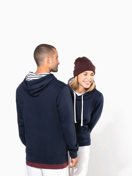 Sweat-shirts à personnaliser KARIBAN Sweat-shirt à capuche contrastée à motifs unisexe 