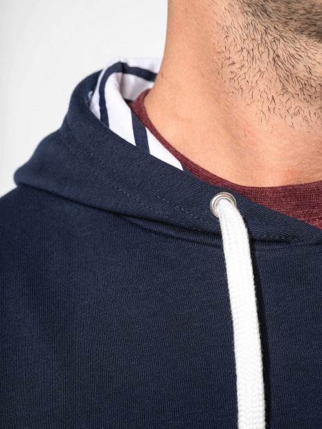 Sweat-shirts à personnaliser KARIBAN Sweat-shirt à capuche contrastée à motifs unisexe 