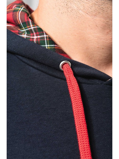 KARIBAN Sweat-shirt à capuche contrastée à motifs unisexe  personnalisable