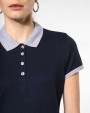 Polo's KARIBAN Piqué-damespolo tweekleurig voor bedrukking &amp; borduring