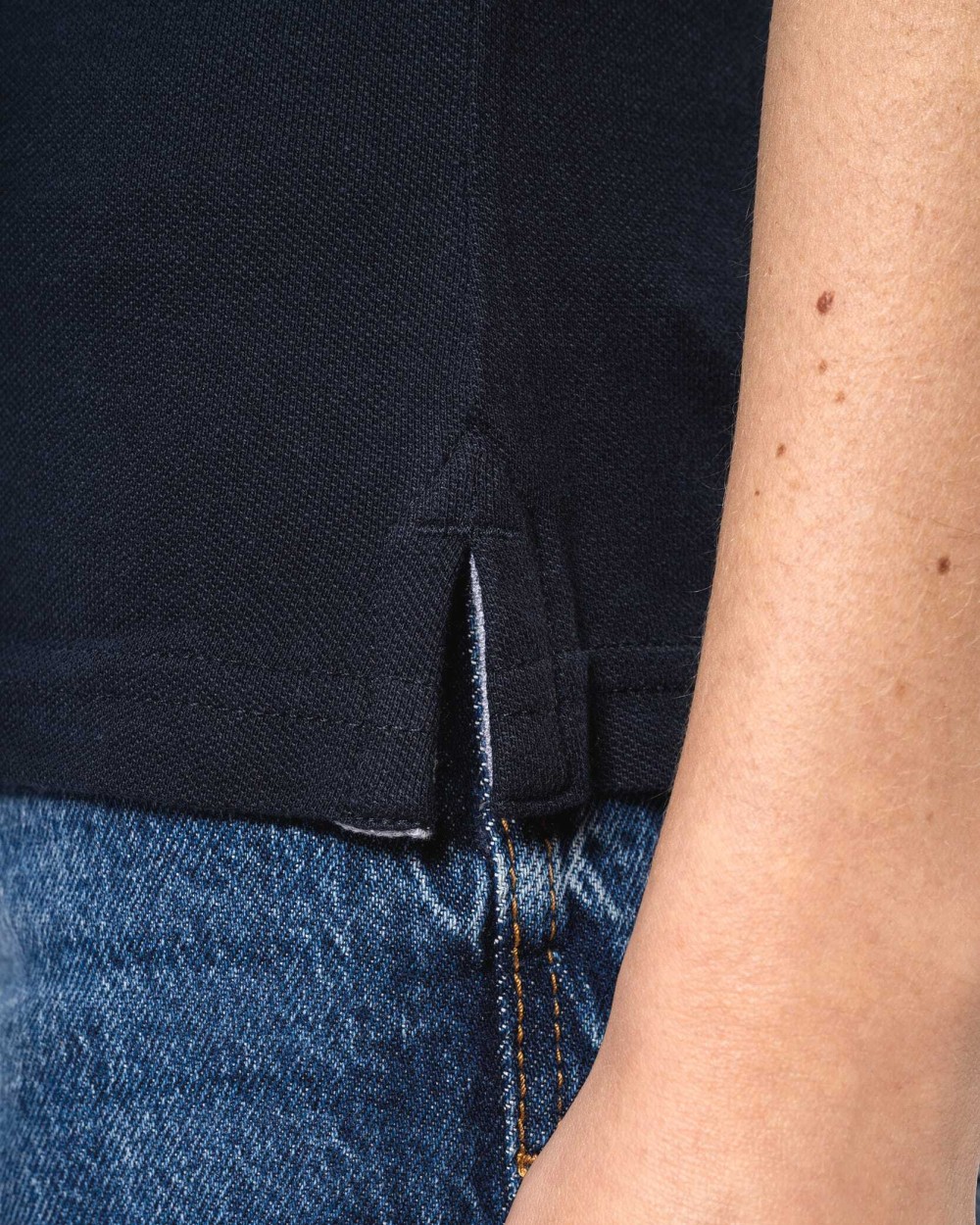 KARIBAN Zweifarbiges Piqué-Polohemd für Damen Poloshirts personalisierbar