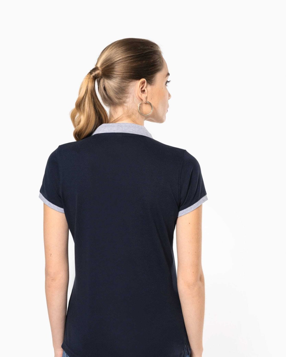 KARIBAN Zweifarbiges Piqué-Polohemd für Damen Poloshirts personalisierbar