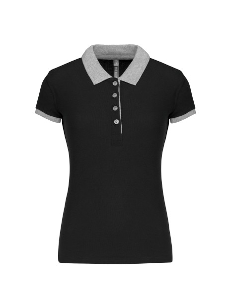 KARIBAN Polo piqué bicolore femme /api/colors/6db56ab3-3ef9-426f-b9ba-22890d6bf064 personnalisable