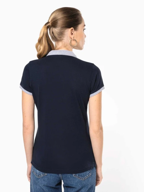 Polos à personnaliser KARIBAN Polo piqué bicolore femme 