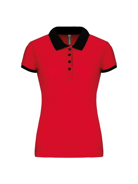 KARIBAN Polo piqué bicolore femme /api/colors/b50d1b8c-b02f-4ec6-9360-ffd14b5df30b personnalisable