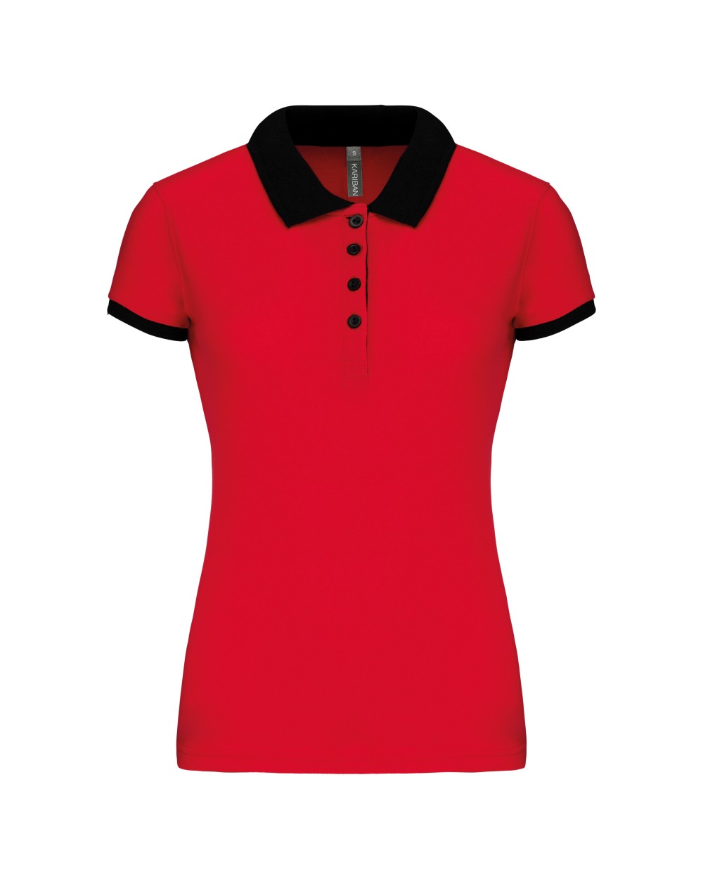 KARIBAN Zweifarbiges Piqué-Polohemd für Damen Poloshirts personalisierbar