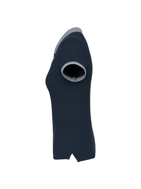 KARIBAN Polo piqué bicolore femme /api/colors/e012d280-016e-4af3-9848-1e6348e3e6e3 personnalisable