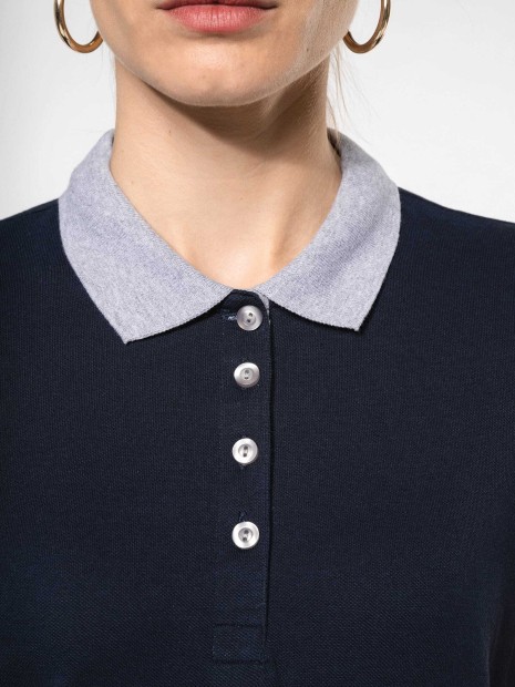 Polos à personnaliser KARIBAN Polo piqué bicolore femme 