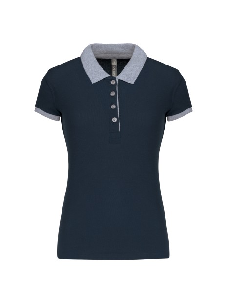 KARIBAN Polo piqué bicolore femme /api/colors/e012d280-016e-4af3-9848-1e6348e3e6e3 personnalisable