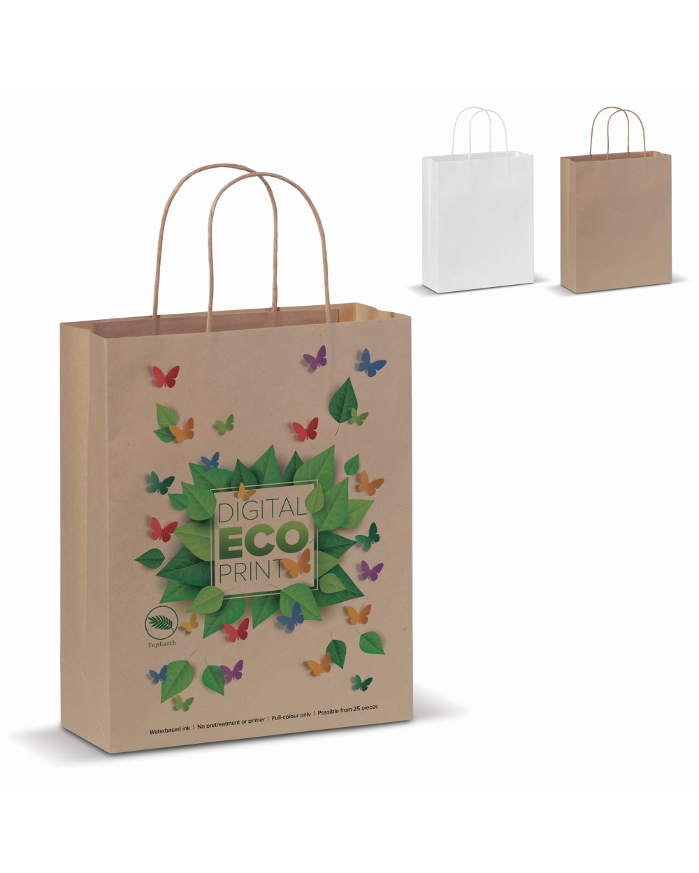 Tote bags personnalisable 4DO Sac en papier kraft 90g/m² 22x10x31cm