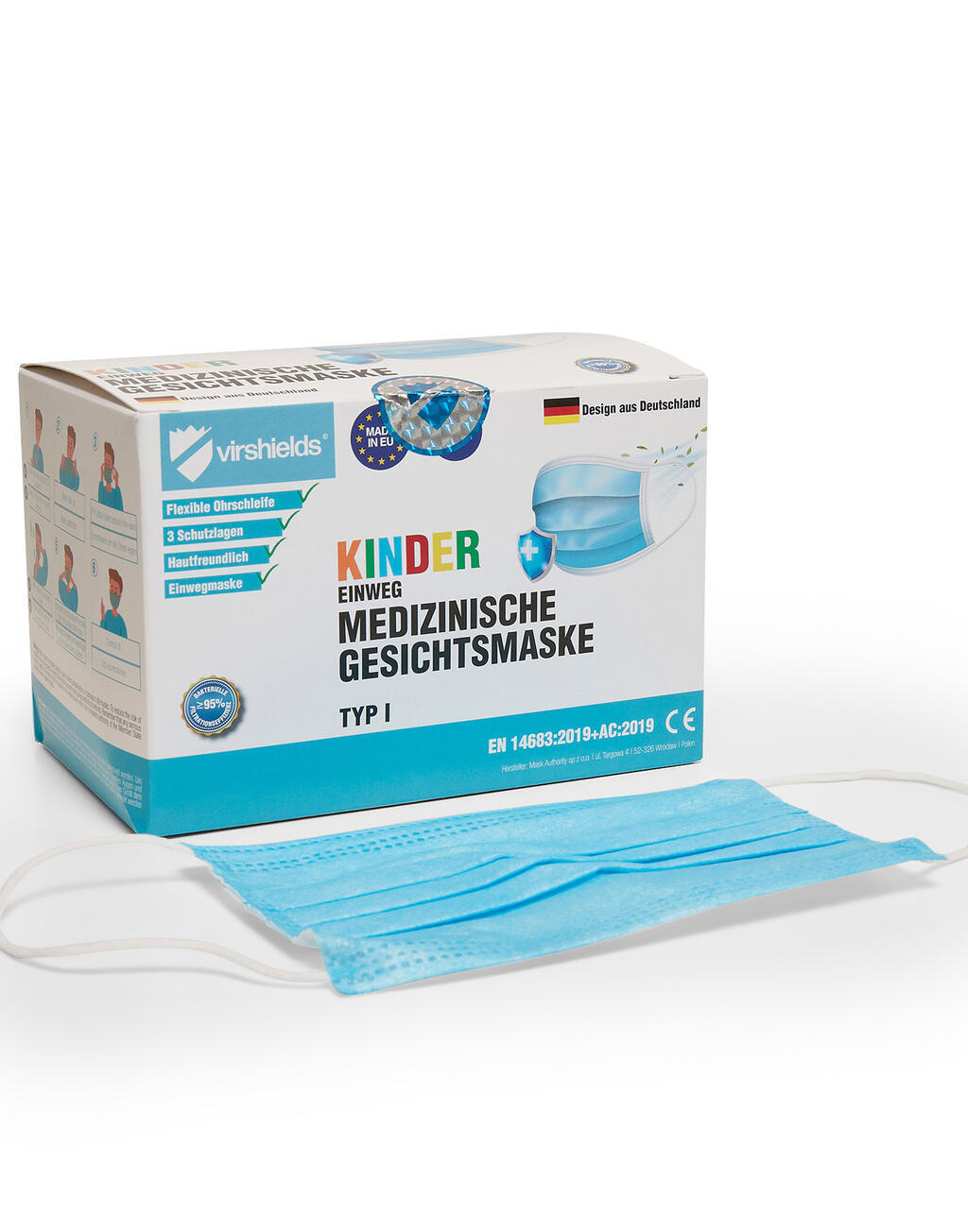 Benodigdheden VIRSHIELDS Medical face mask 3-ply Kids voor bedrukking &amp; borduring