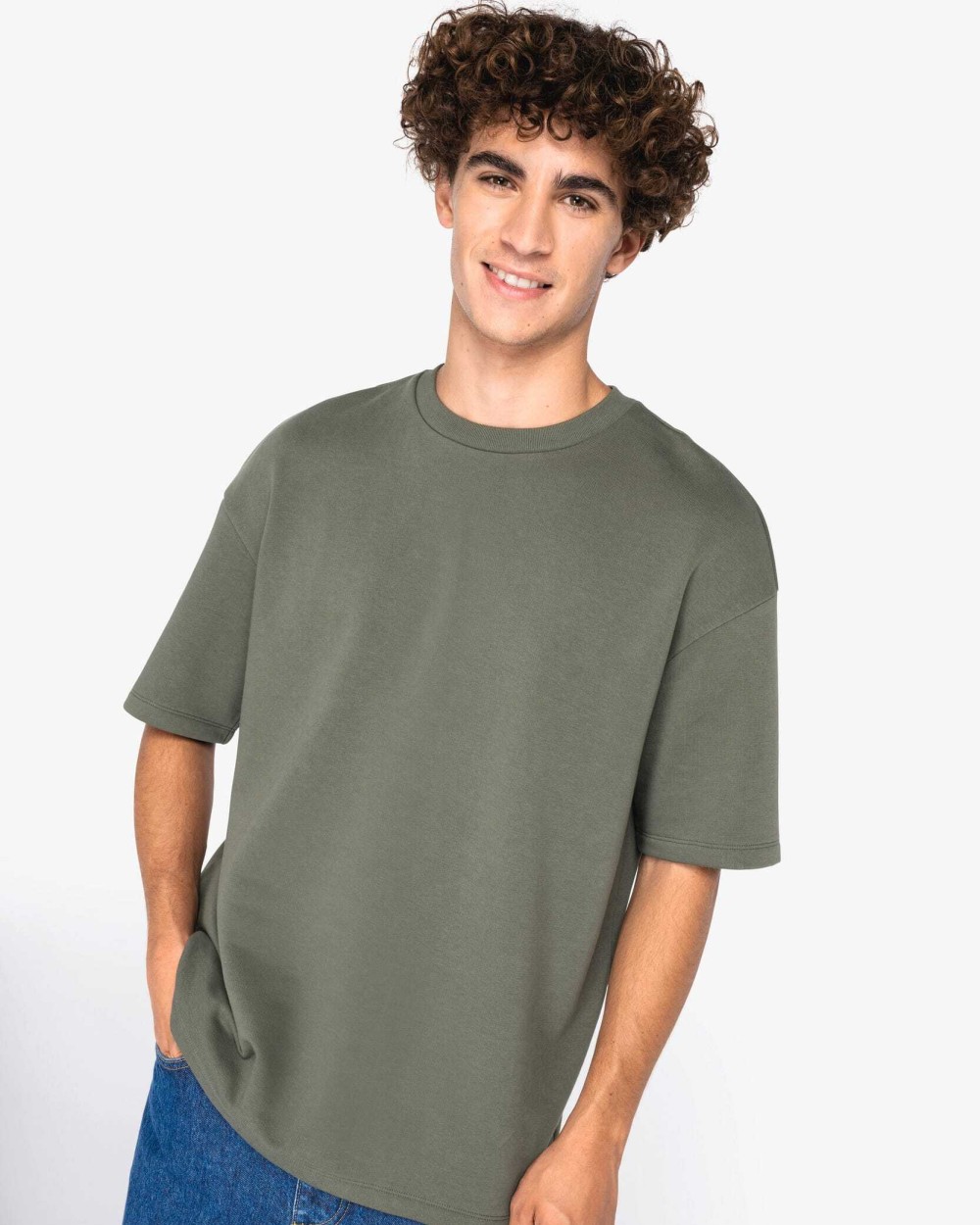 T-shirts NATIVE SPIRIT Ecologisch oversized uniseks T-shirt French Terry voor bedrukking &amp; borduring