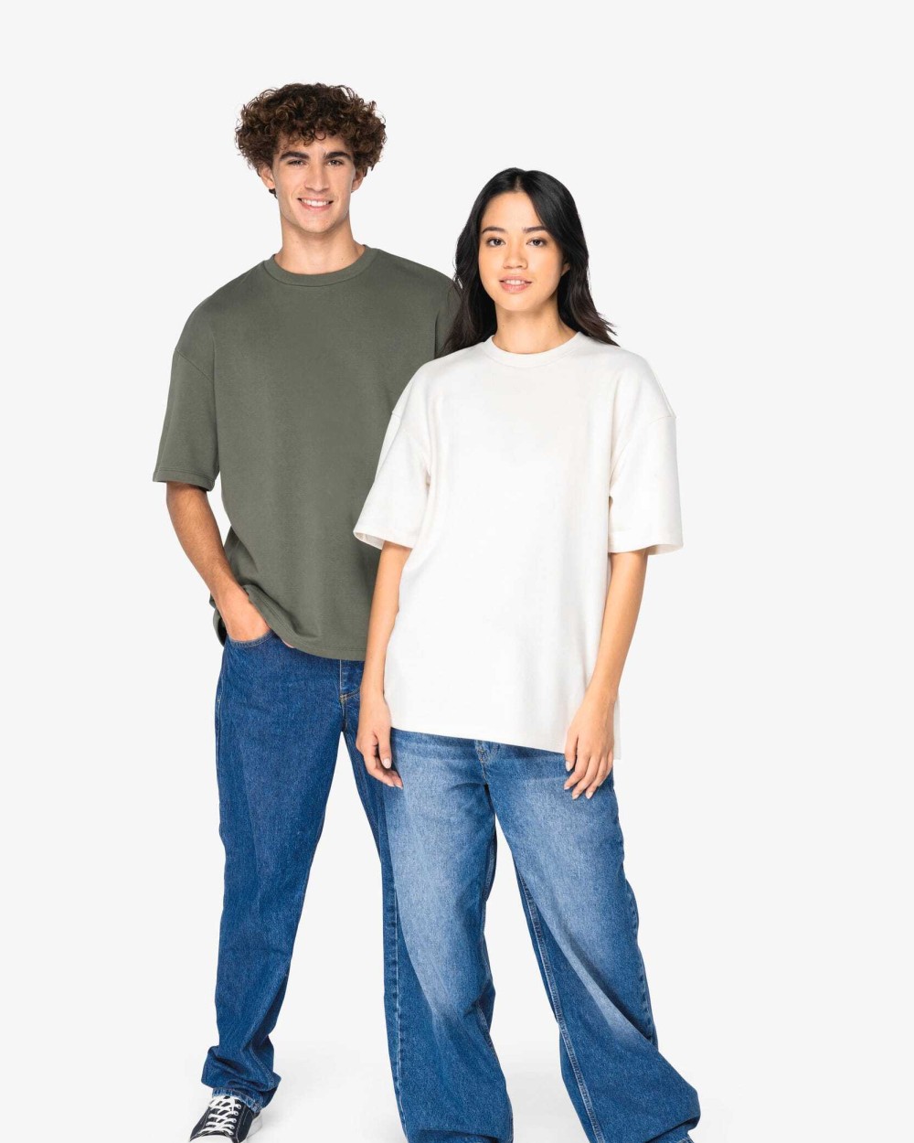 T-shirts NATIVE SPIRIT Ecologisch oversized uniseks T-shirt French Terry voor bedrukking &amp; borduring