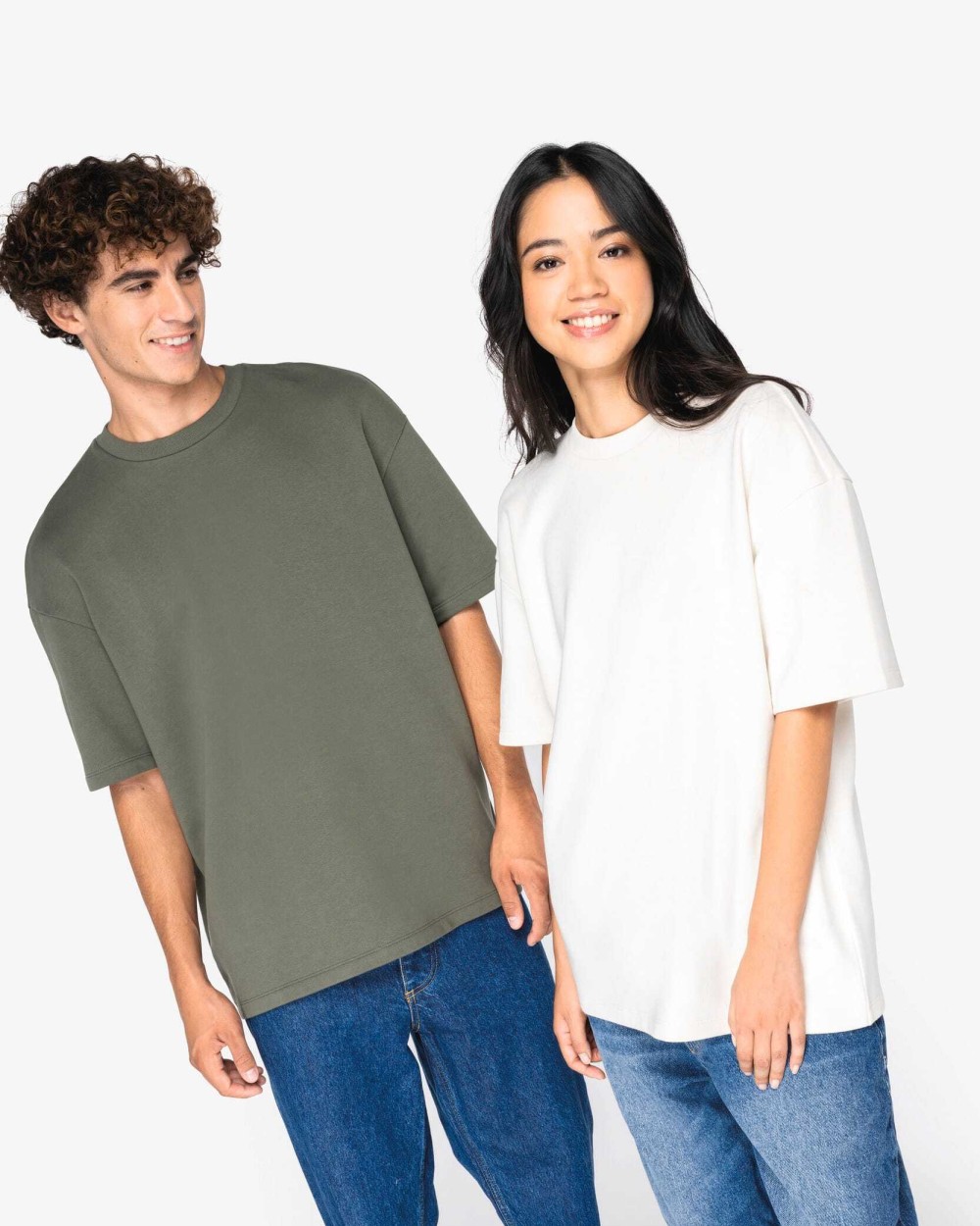 T-shirts NATIVE SPIRIT Ecologisch oversized uniseks T-shirt French Terry voor bedrukking &amp; borduring