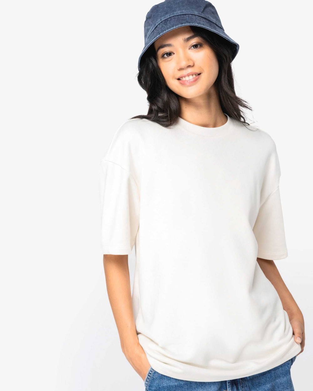 T-shirts NATIVE SPIRIT Ecologisch oversized uniseks T-shirt French Terry voor bedrukking &amp; borduring