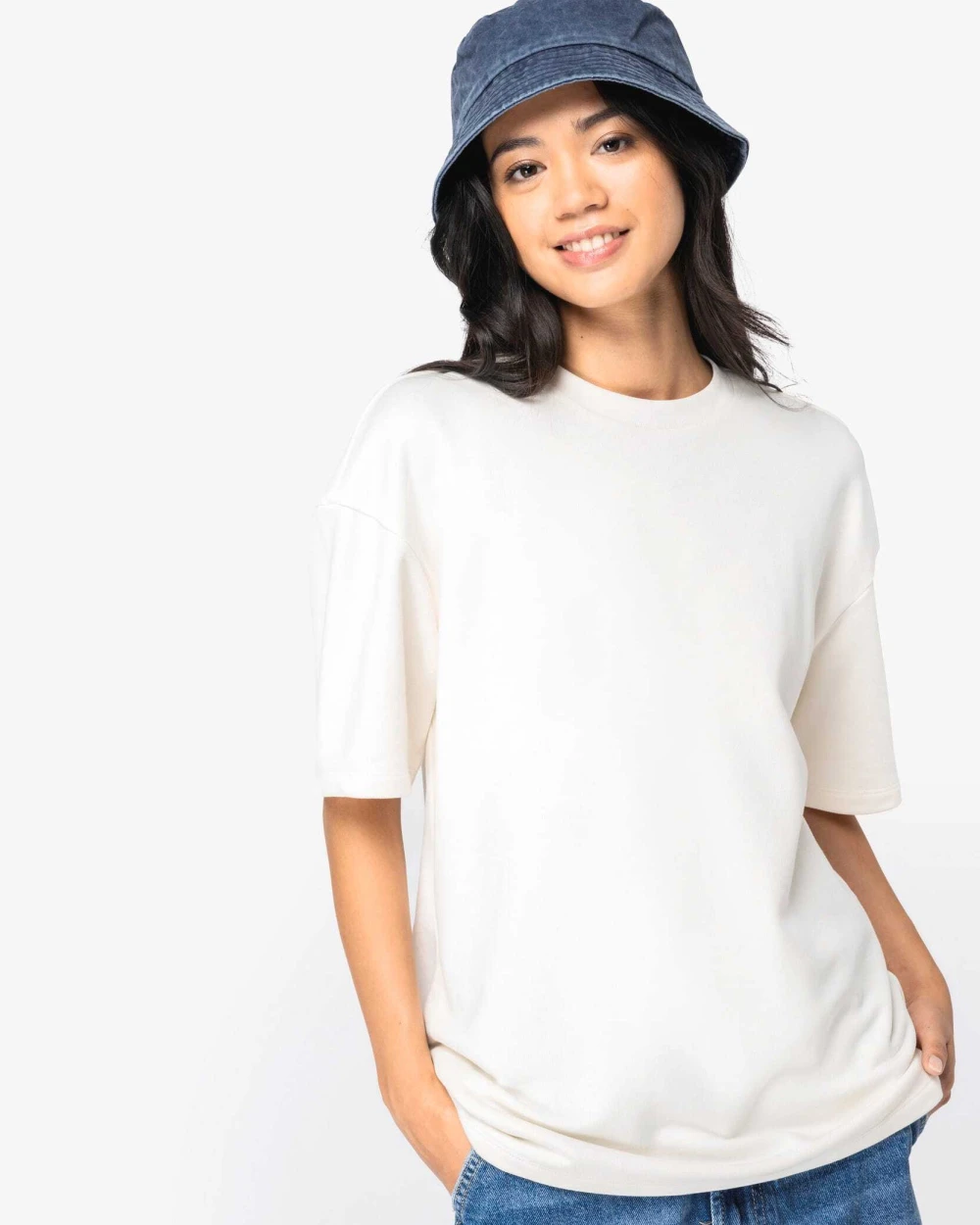 T-shirts NATIVE SPIRIT Ecologisch oversized uniseks T-shirt French Terry voor bedrukking &amp; borduring