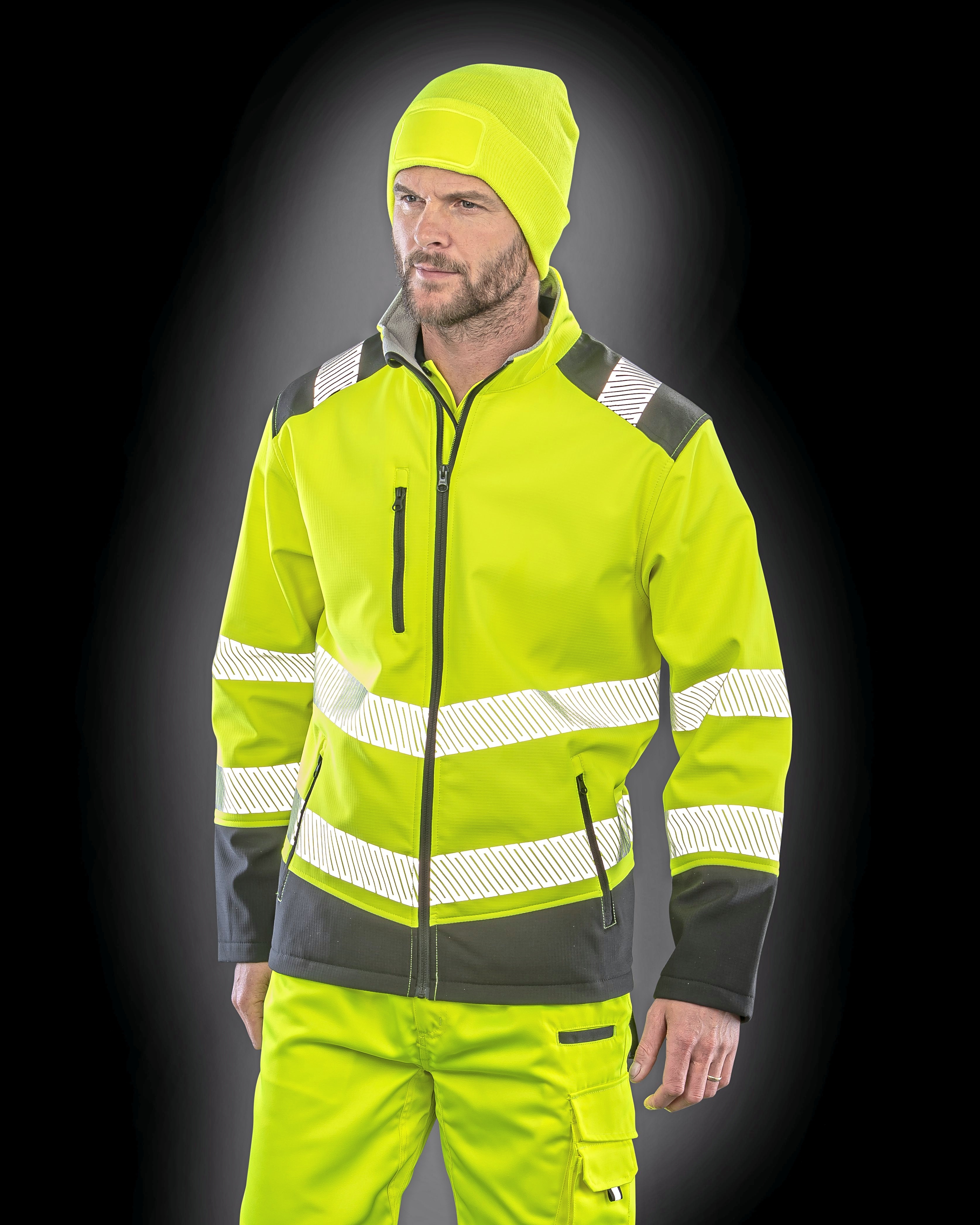 Softshells SAFE-GUARD Printable Ripstop Safety Softshell Jacket voor bedrukking &amp; borduring