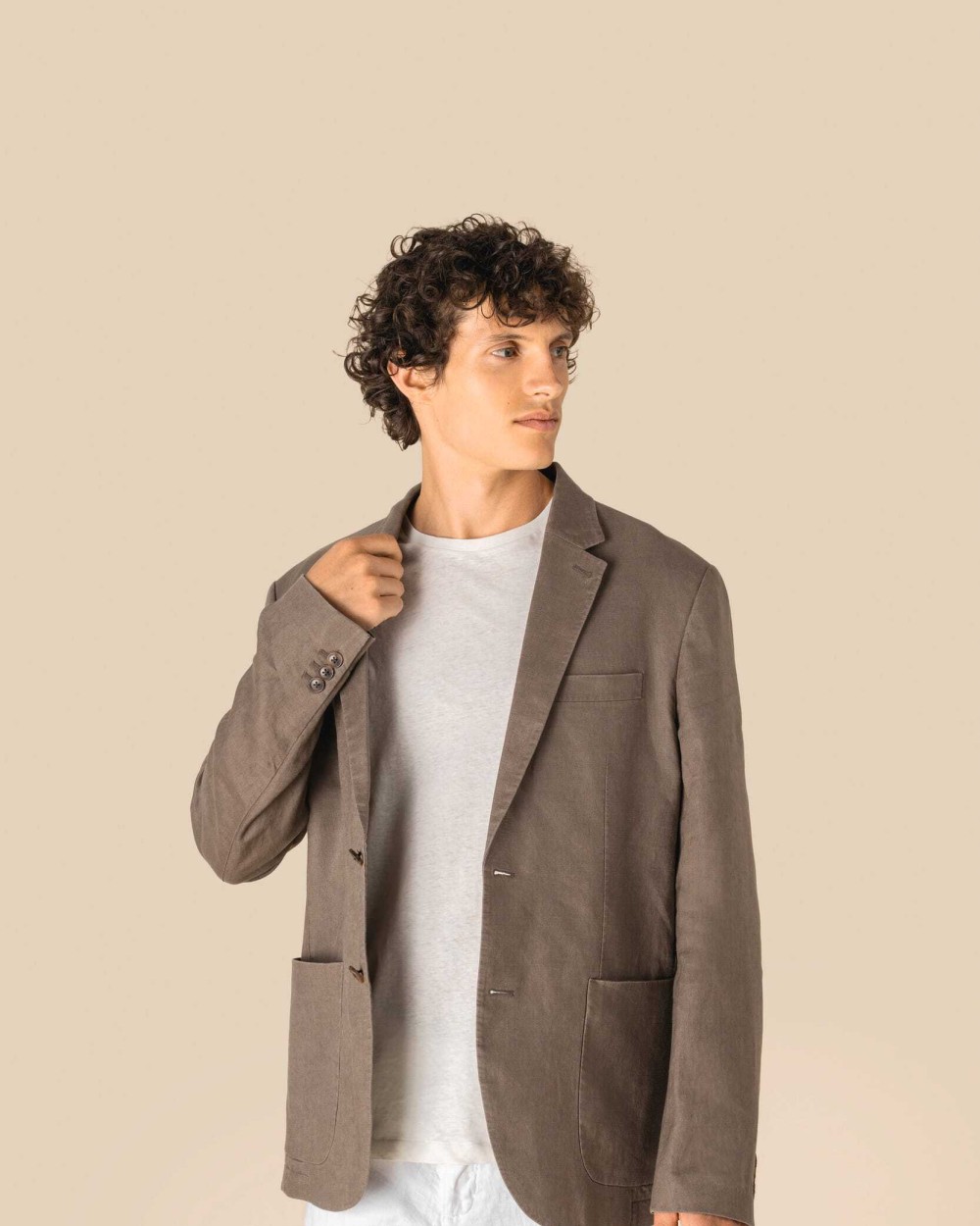 SPASSO Herren-Blazer aus verwaschenem Leinen Jacken personalisierbar