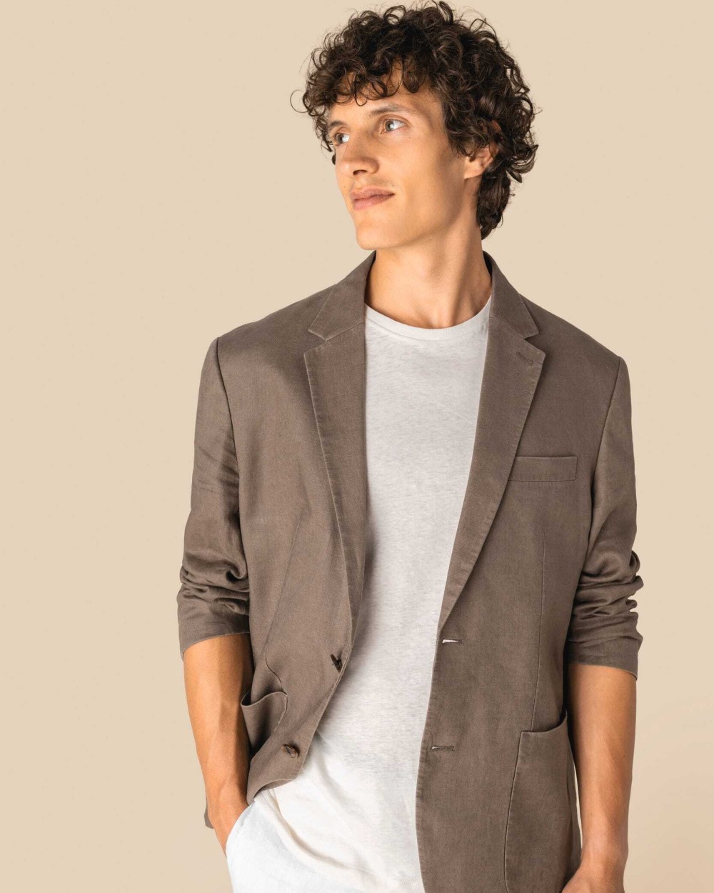 SPASSO Herren-Blazer aus verwaschenem Leinen Jacken personalisierbar