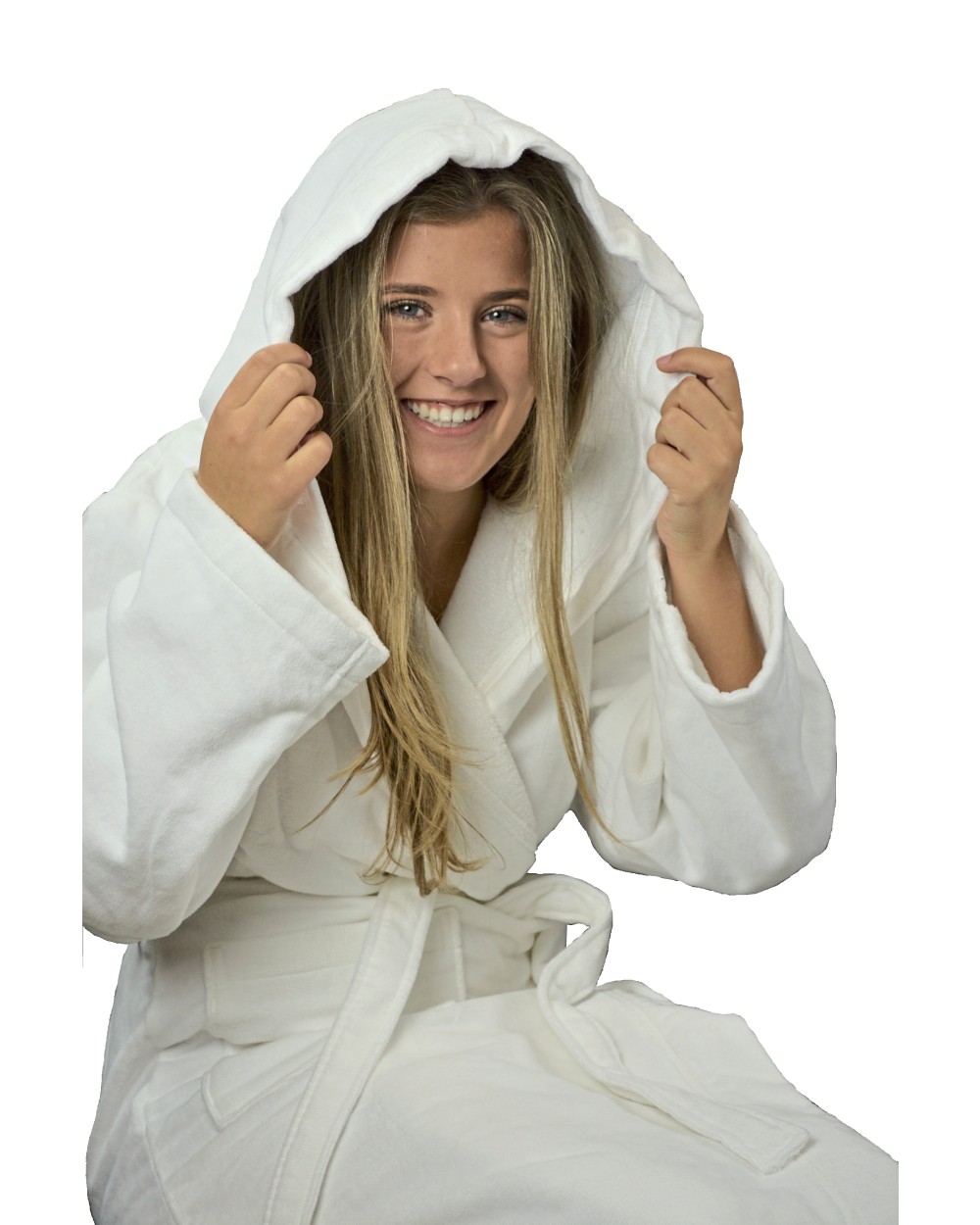 Produits éponges personnalisable A&R DeLuxe Velour Bathrobe With Hood