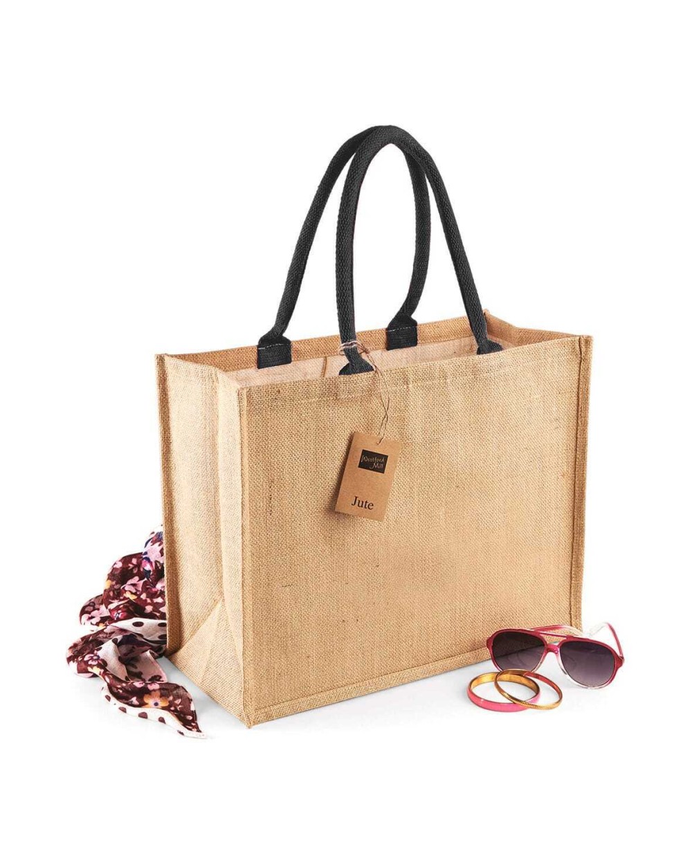 Tote bags WESTFORDMILL Jute classic shopper voor bedrukking &amp; borduring