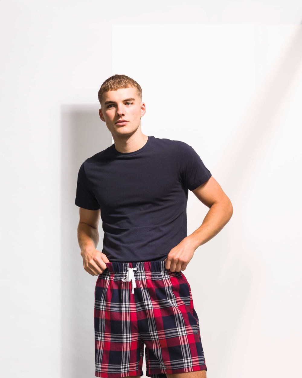 Bermuda's & Shorts SKINNIFIT Short met Schotse ruiten voor bedrukking &amp; borduring