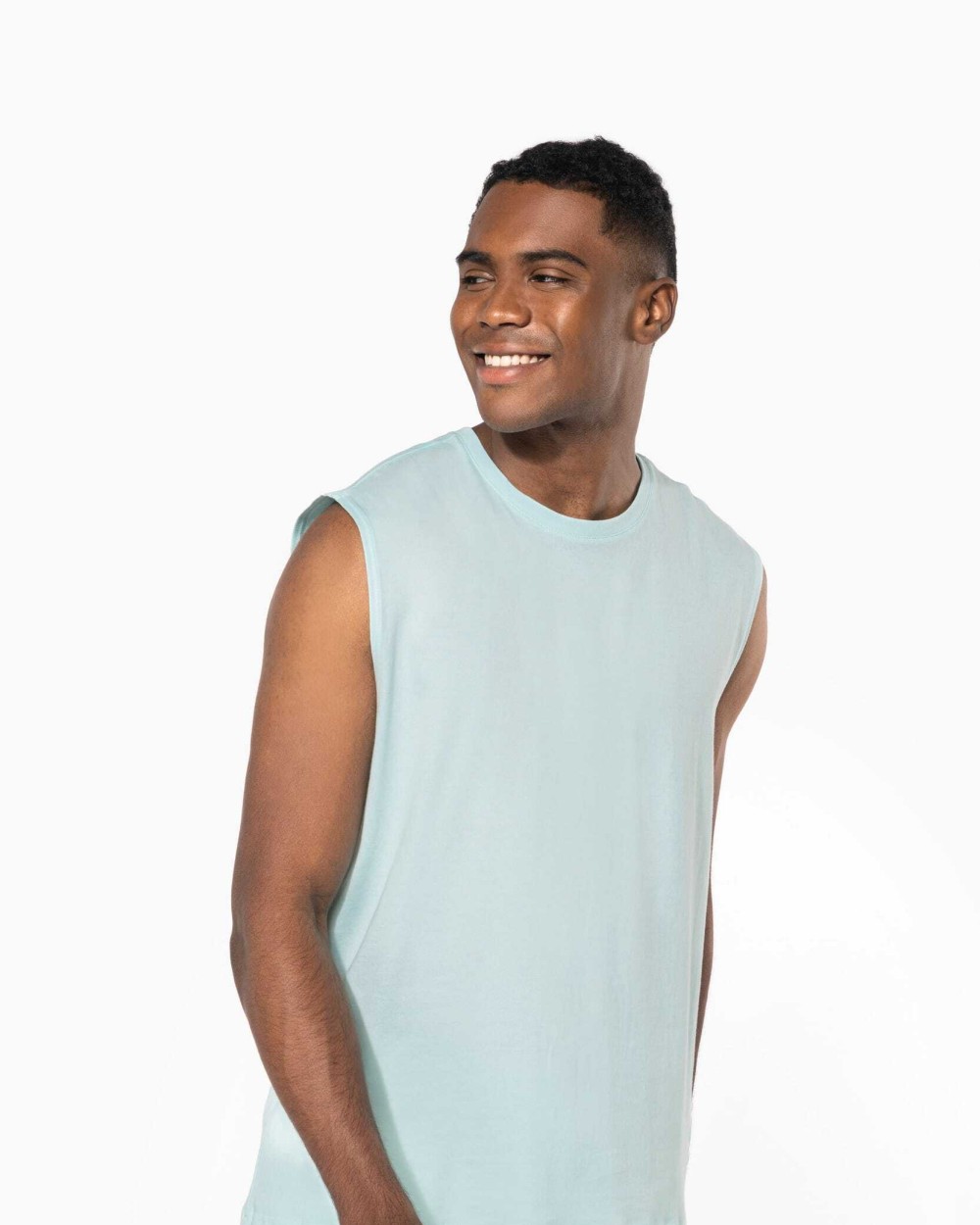 T-shirts KARIBAN Mouwloos heren T-shirt Bio 150 IC voor bedrukking &amp; borduring