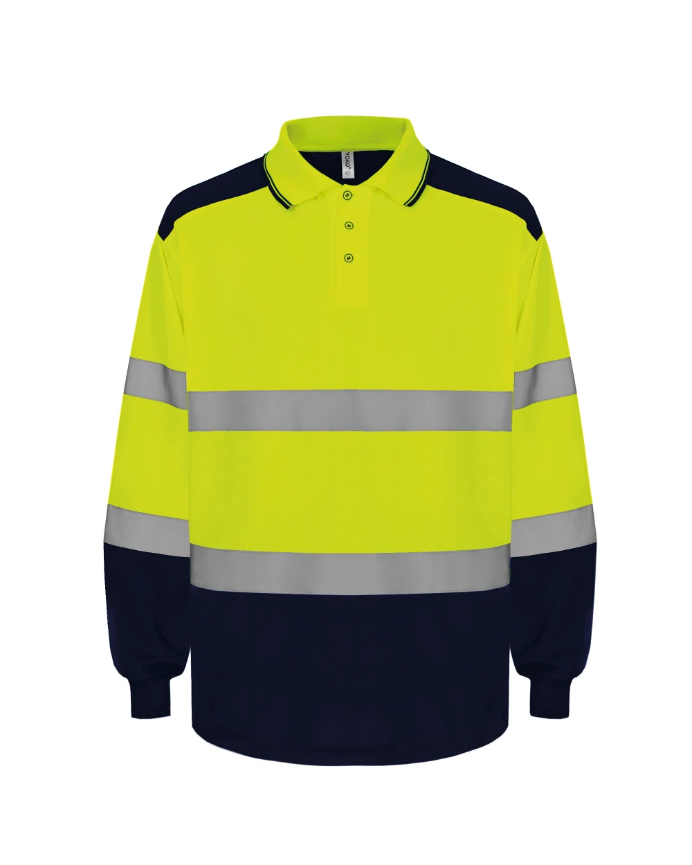 YOKO Zweifarbiges Langarm-Poloshirt, mit hoher Sichtbarkeit Poloshirts personalisierbar