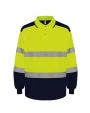YOKO Zweifarbiges Langarm-Poloshirt, mit hoher Sichtbarkeit Poloshirts personalisierbar