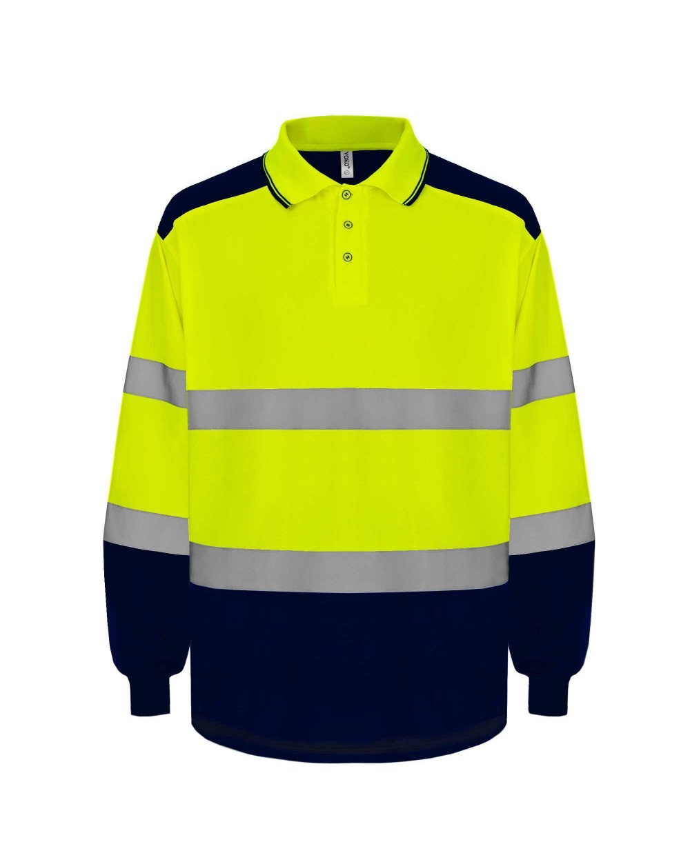 Polo's YOKO Tweekleurige Hi-Vis polo met lange mouwen voor bedrukking &amp; borduring