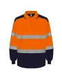 YOKO Zweifarbiges Langarm-Poloshirt, mit hoher Sichtbarkeit Poloshirts personalisierbar