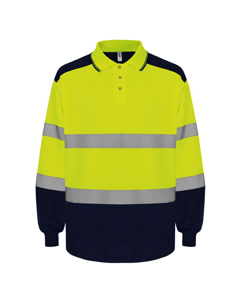 YOKO Zweifarbiges Langarm-Poloshirt, mit hoher Sichtbarkeit Poloshirts personalisierbar