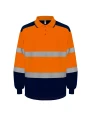 YOKO Zweifarbiges Langarm-Poloshirt, mit hoher Sichtbarkeit Poloshirts personalisierbar
