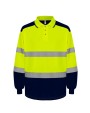 YOKO Zweifarbiges Langarm-Poloshirt, mit hoher Sichtbarkeit Poloshirts personalisierbar