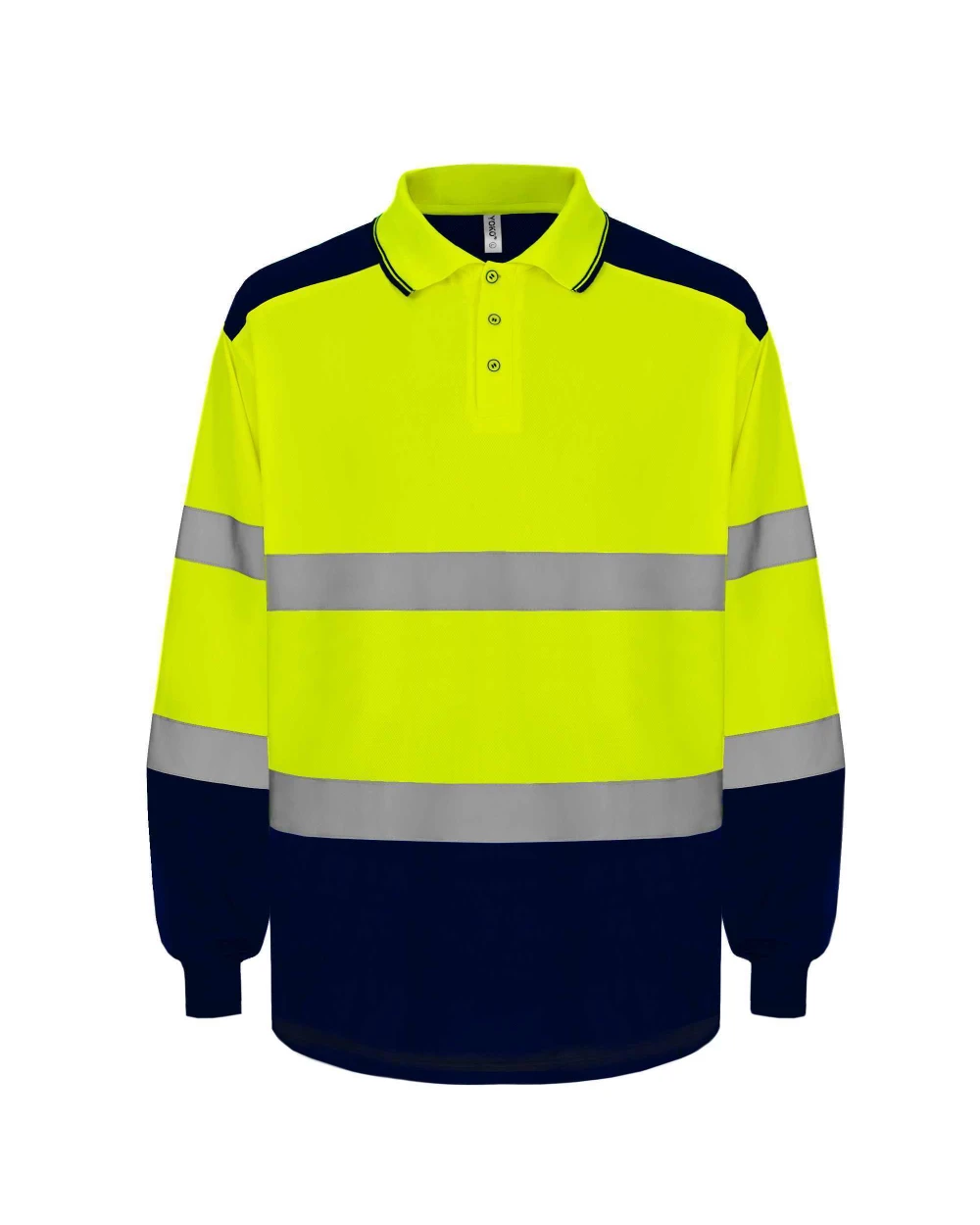 YOKO Zweifarbiges Langarm-Poloshirt, mit hoher Sichtbarkeit Poloshirts personalisierbar