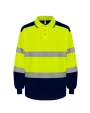 YOKO Zweifarbiges Langarm-Poloshirt, mit hoher Sichtbarkeit Poloshirts personalisierbar