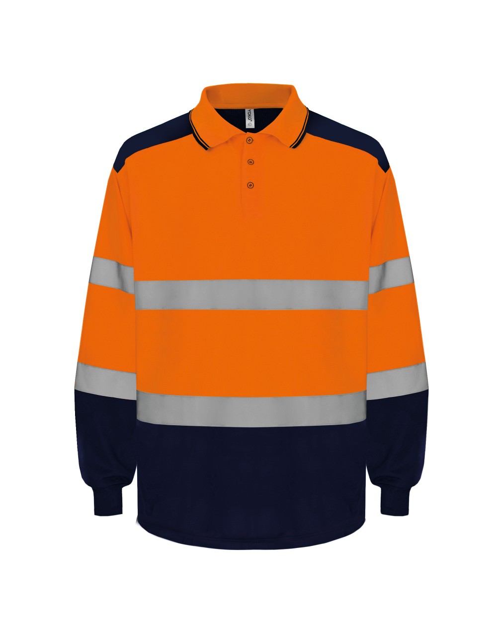 YOKO Zweifarbiges Langarm-Poloshirt, mit hoher Sichtbarkeit Poloshirts personalisierbar