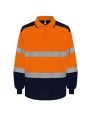 YOKO Zweifarbiges Langarm-Poloshirt, mit hoher Sichtbarkeit Poloshirts personalisierbar