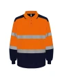 YOKO Zweifarbiges Langarm-Poloshirt, mit hoher Sichtbarkeit Poloshirts personalisierbar