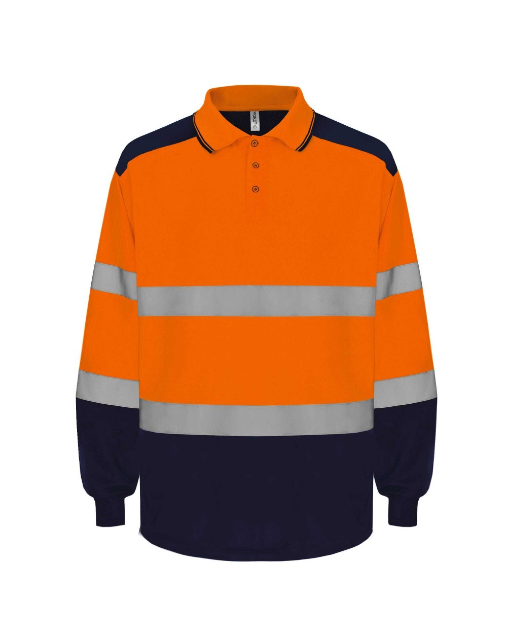 YOKO Zweifarbiges Langarm-Poloshirt, mit hoher Sichtbarkeit Poloshirts personalisierbar
