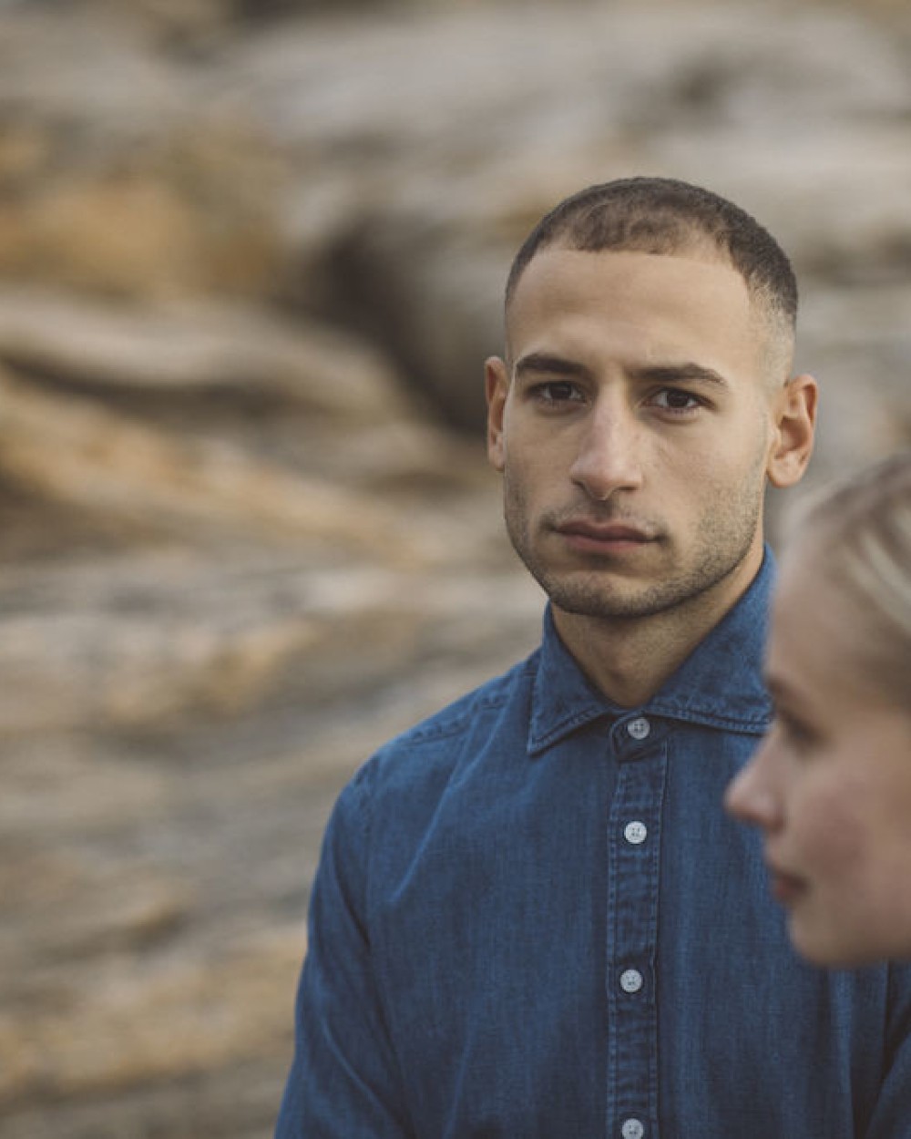 Hemden COTTOVER SHIRT DENIM SLIM FIT MAN - GOTS GECERTIFICEERD voor bedrukking &amp; borduring