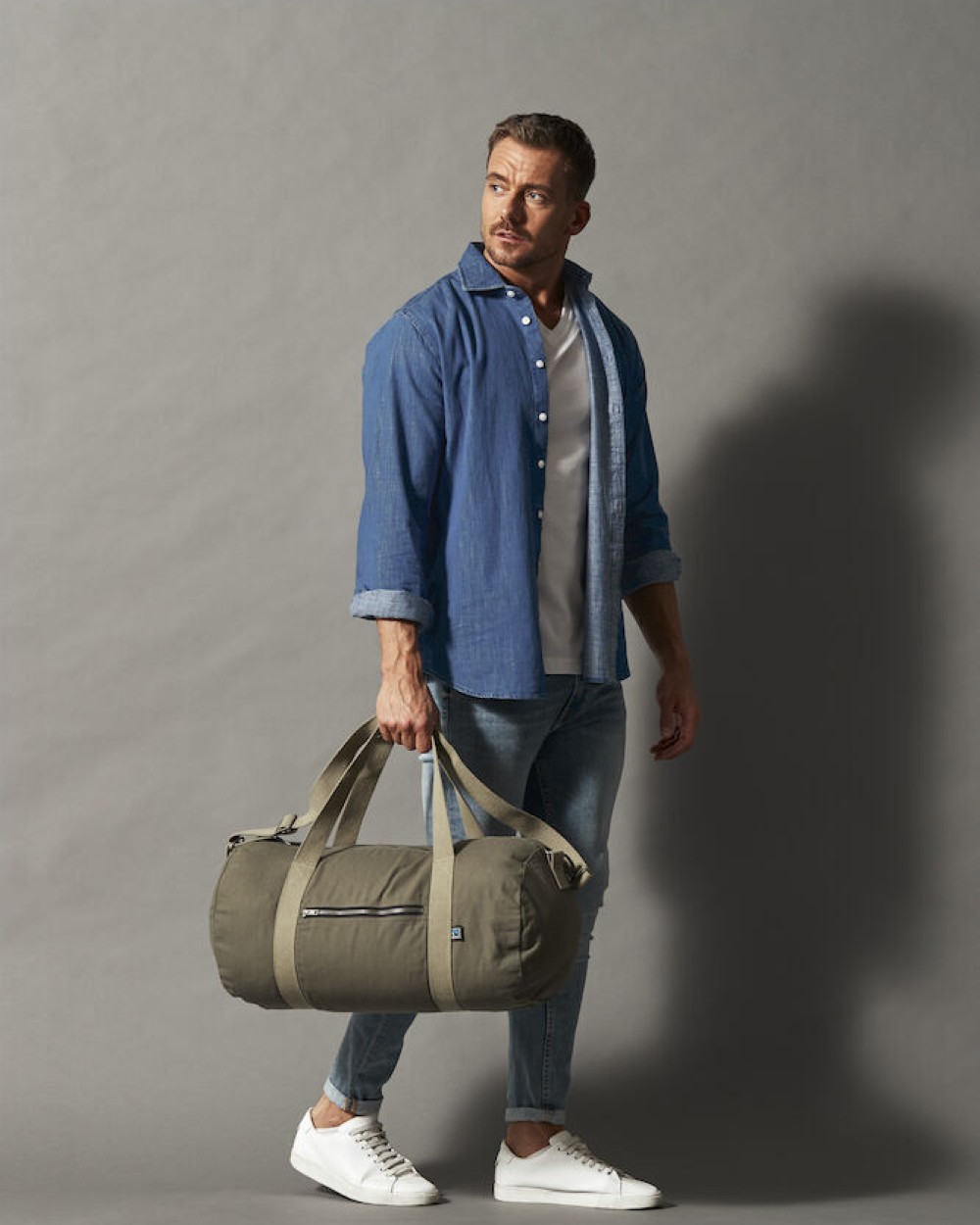 Chemises personnalisable COTTOVER CHEMISE DENIM SLIM FIT HOMME - CERTIFIÉ GOTS