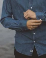 Chemises personnalisable COTTOVER CHEMISE DENIM SLIM FIT HOMME - CERTIFIÉ GOTS