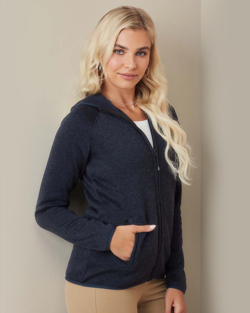 Laines polaires personnalisable STEDMAN LUX HOODED KNIT FLEECE JACKET FOR WOMEN