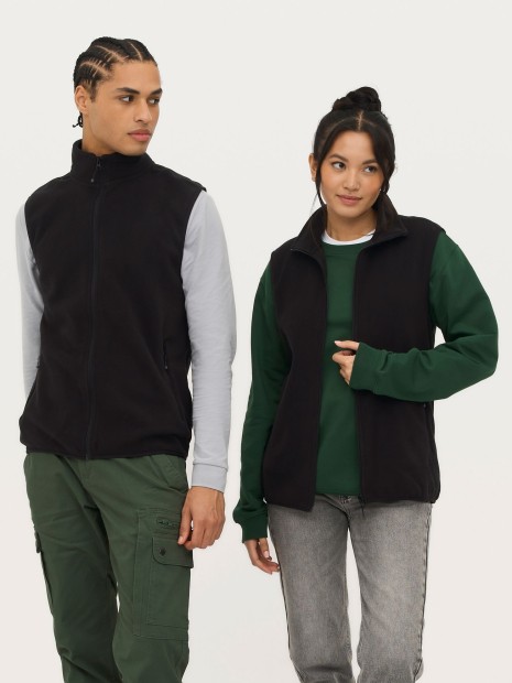 Vestes à personnaliser SOL'S Unisex Factor Zipped Fleece Bodywarmer 