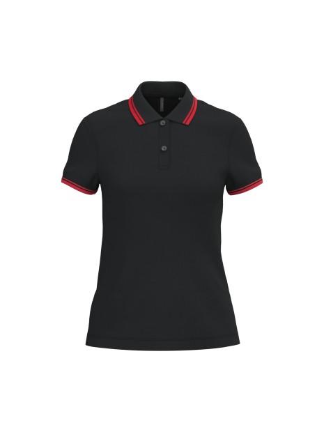 KARIBAN Polo femme manches courtes à liserés contrastés /api/colors/b084ccc6-964d-4c40-a33e-0f276869188a personnalisable